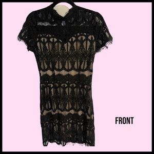 BLUE PEPPER Black and ivory lace dress.